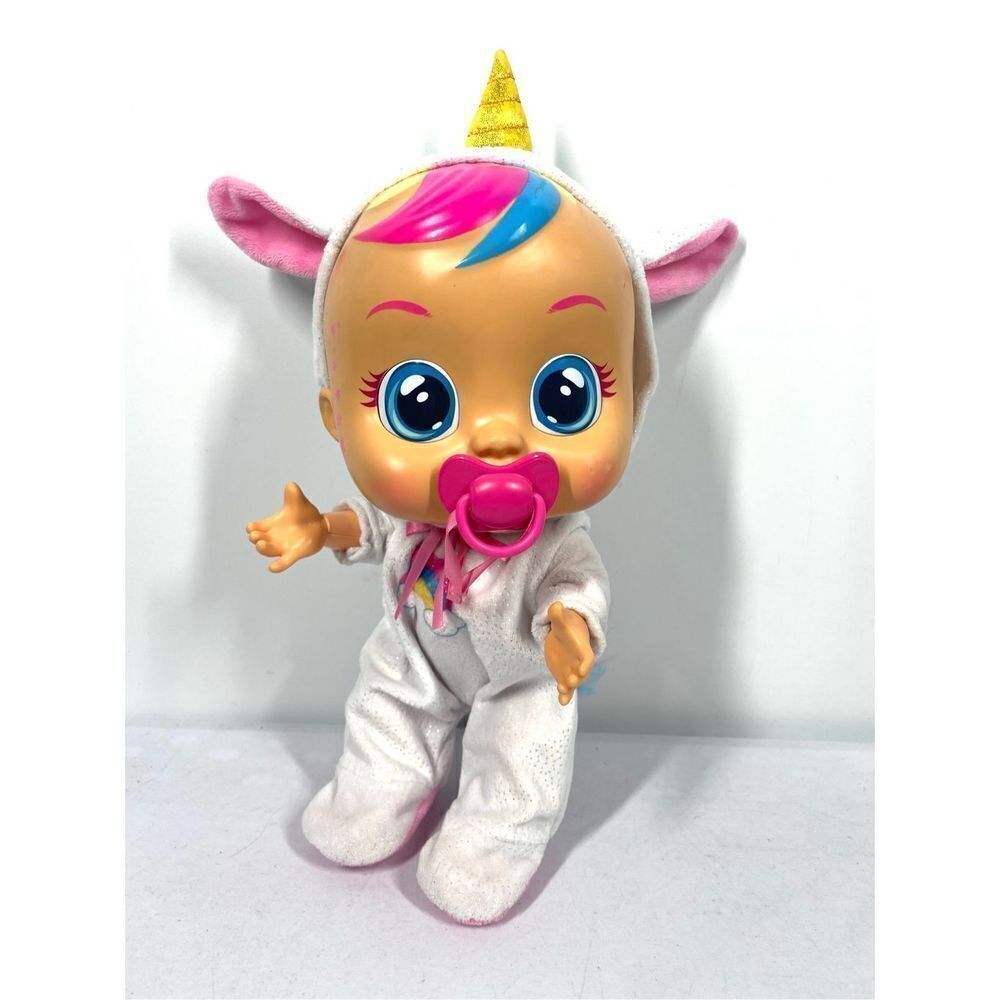 Cry Babies Doll Dreamy the Unicorn Hooded Outfit Pacifier Cries Real Tears 12”
